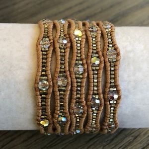 New Auth Chan Luu Crystal AB Five Wrap Bracelet on